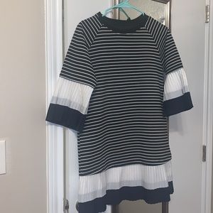 Navy and white dress